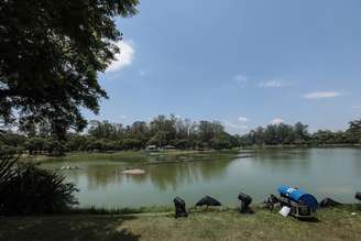 WS SÃO PAULO 19/12/2024 - LAGO IBIRAPUERA - CIDADES - O espetáculo das águas no Ibirapuera vão ser reduzidas devido ao baixo nível de água no lado. FOTO:Werther Santana/Estadão