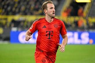 Harry Kane (Bayern de Munique) durante jogo contra o Borussia Dortmund, no dia 30.11.2024