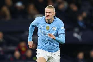 Erling Haaland (Manchester City) durante jogo contra o Manchester United, no dia 15.12.2024 