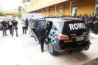 Agentes da Rondas Ostensivas Municipais (ROMU) de Osasco realizam treinamento na Rota,sportiva betSão Paulo.