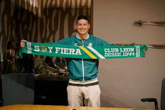 James Rodríguez é anunciado como novo reforço do León, do México.