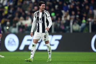 Dusan Vlahovic (Juventus) durante jogo contra a Fiorentina, no dia 29.12.2024 