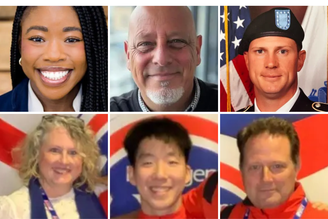 Montagem com o rosto das pessoas 