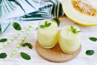 Vitamina de melão e hortelã
