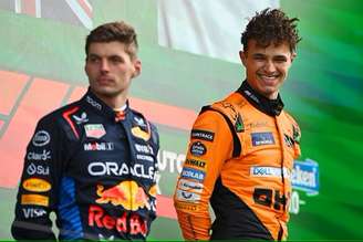 Lando Norris e Max Verstappen no pódio em 2024