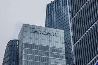 Sede da Tencent em Xangai, na China, em 22 de fevereiro de 2025