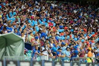 Torcida do Bahia na Casa de Apostas Arena Fonte Nova. 