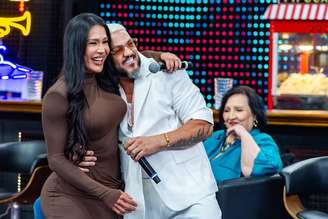 Belo e Gracyanne comparecem no Domingão com Huck