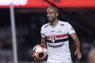 Lucas Moura (São Paulo) durante jogo contra o Novorizontino, no dia 03.03.2025 