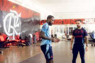 Gerson em treino pelo Flamengo. 