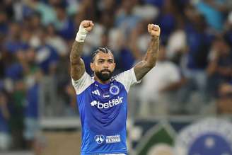 Gabigol (Cruzeiro) comemorando seu gol contra o Mirassol, no dia 29.03.2025 