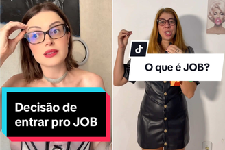 Capturas de tela de vídeos de profissionais do sexo no TikTok