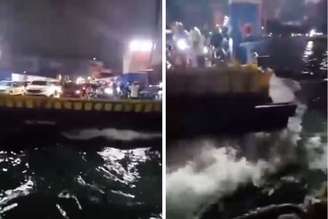 Balsas colidiram na travessia entre Santos e Guarujá