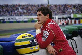 Ayrton Senna durante uma preparação de Grande Prêmio 