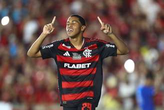 Joshua comemora o único gol da vitória do Flamengo. Fotos: Gilvan de Souza/Flamengo