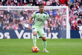Alberto Moleiro (Las Palmas) durante jogo contra o Athletic Bilbao, no dia 23.04.2025 