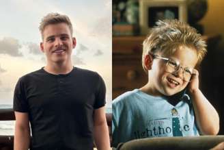 O ator Jonathan Lipnicki, atualmente com 34 anos, e no final dos anos 1990, em cena de 'Jerry Maguire'.