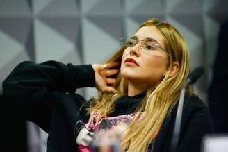 A influenciadora digital e empresária Virgínia Fonseca em depoimento à CPI das Bets, do Senado.