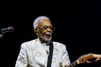 O cantor Gilberto Gil durante show da sua última turnê, 'Tempo Rei', no Allianz Parque, em São Paulo.