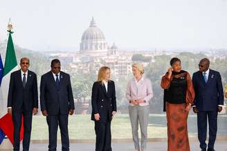 Giorgia Meloni recebe Ursula von der Leyen e representantes africanos em Roma