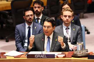 Embaixador israelense na ONU, Danny Danon, neste sábado, 20
