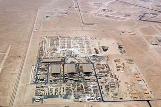 Vista aérea da base americana de Al Udeid, no Catar