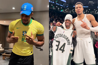 Astro da NBA, Gianni Antetokounmpo ganha presente de Vini Jr. e viraliza por motivo inusitado