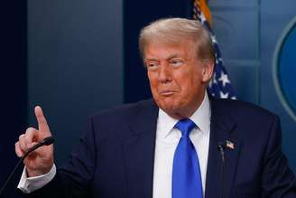 Donald Trump em coletiva de imprens na Casa Branca