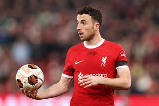 Diogo Jota durante jogo do Liverpool 
