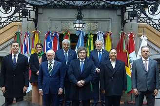 Líderes do Mercosul reunidos em Buenos Aires, na Argentina, em 3 de julho