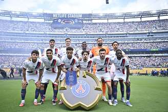 Elenco do PSG antes do jogo contra o Chelsea pela final da Copa do Mundo de Clubes