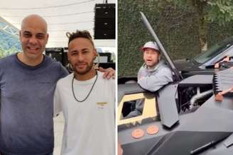 Adhemar e Neymar | Neymar curtindo o Batmóvel