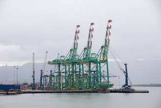 Terminal do Porto de Santos, no litoral de São Paulo