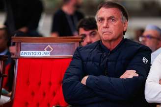 Jair Bolsonaro participou de um culto na Igreja Catedral da Benção, em Taguatinga (DF), no fim de julho