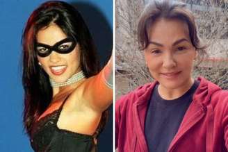 Da esquerda para a direita: Suzana Alves caracterizada como Tiazinha | Suzana Alves atualmente