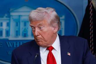 Donald Trump, presidente dos EUA, em coletiva de imprensa nesta segunda-feira, 11