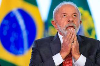 O corintiano presidente Luiz Inácio Lula da Silva, durante cerimônia de Sanção do Projeto de Lei nº 3.062/2022, no final de julho.