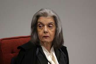 A ministra Cármen Lúcia, do Supremo Tribunal Federal (STF), durante a primeira sessão de julgamento da ação penal contra o ex-presidente Jair Bolsonaro