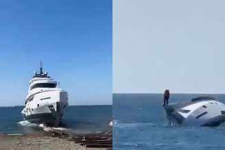 Embarcação naufragou logo após ser colocada no mar na Turquia