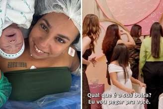 Marina e seu filho, Mathias | Convidadas percebem que bolsa de Marina estourou