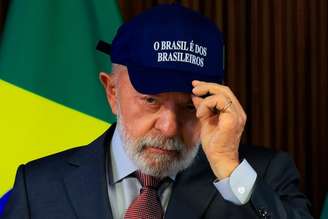 O presidente Luiz Inácio Lula da Silva durante reunião ministerial realizada no Palácio do Planalto em Brasília.