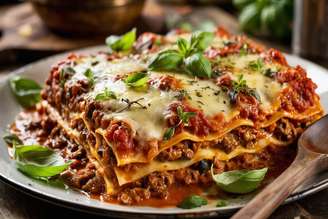 Lasanha com molho à bolonhesa