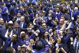 Bolsonaristas comemoraram aprovação da urgência da anistia.