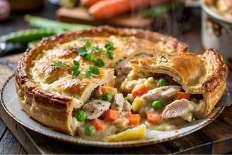 Empadão de frango com legumes