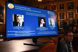 Anúncio dos vencedores do Nobel de Economia, em Estocolmo