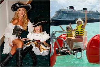 Ana Paula Siebert e a filha Vichy curtem cruzeiro da Disney