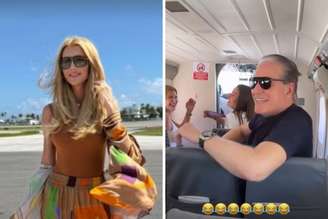 Ana Paula antes de embarcar | Justus após susto em jatinho