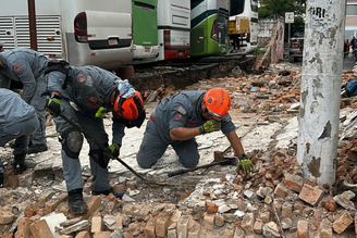 Corpo de Bombeiros atuando em resgate