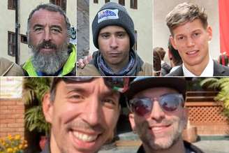 Kirchler (último da 1ª fileira) e Di Marcello (1º da 2ª fileira) com 3 italianos mortos