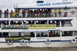 Protesto de movimentos sociais e indígenas em Belém, no Pará